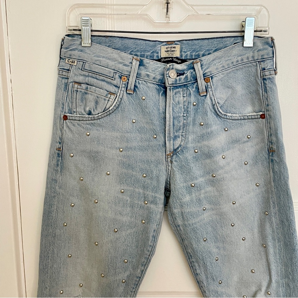 CITIZENS of HUMANITY Studded Emerson Slim Boyfriend Jeans Light,‎ Sz 24 - Picture 5 of 13